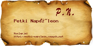 Petki Napóleon névjegykártya